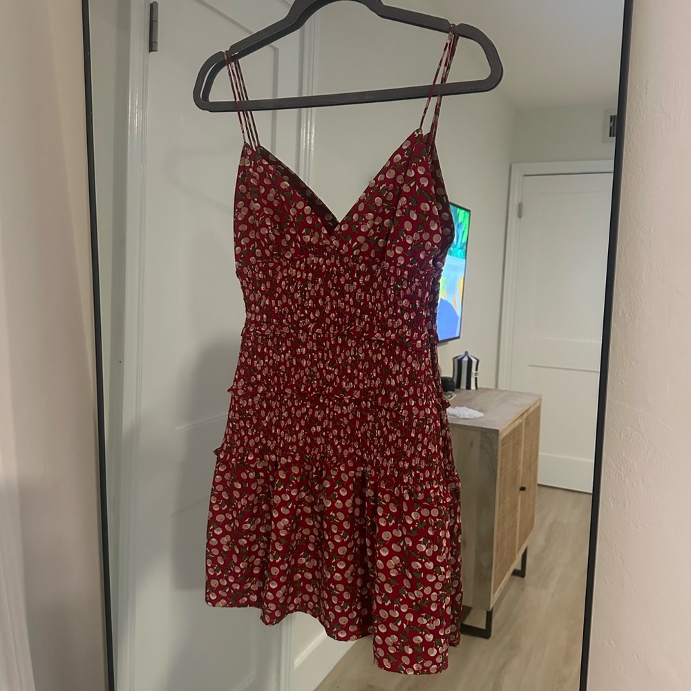 Cherry smocked mini dress - Picture 4 of 4